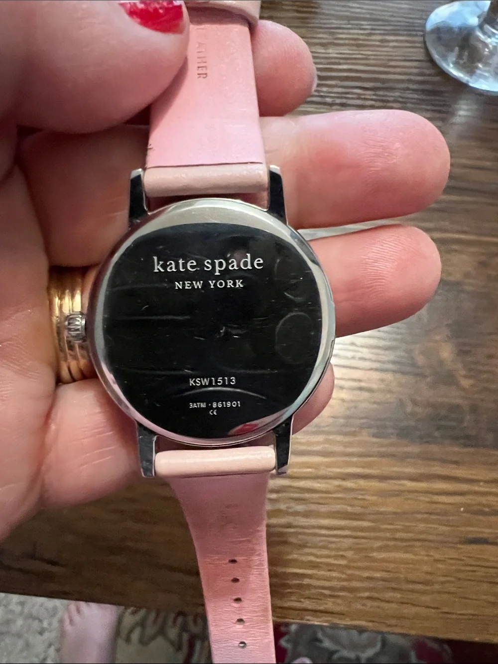 Kate Spade New York KSW1513 Metro White Dial Pink Leather Strap Women's Watch